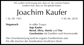 Anzeige von Joachim Kaufer von MGO