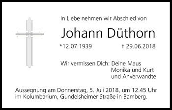 Anzeige von Johann Düthorn von MGO