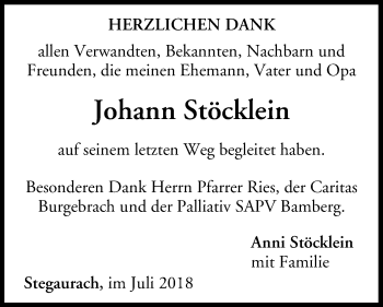Anzeige von Johann Stöcklein von MGO
