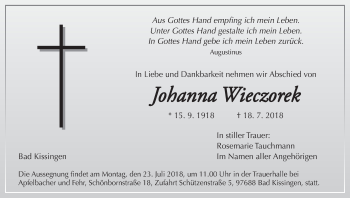 Anzeige von Johanna Wieczorek von MGO