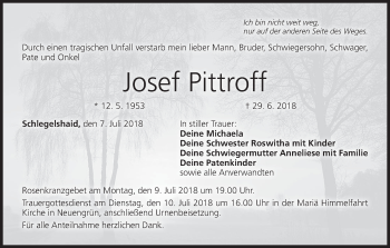 Anzeige von Josef Pittroff von MGO