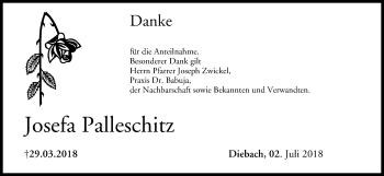 Anzeige von Josefa Palleschitz von MGO