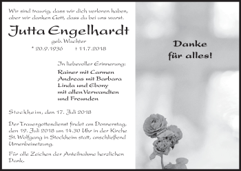 Anzeige von Jutta Engelhardt von MGO