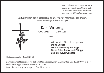 Anzeige von Karl Vieweg von MGO