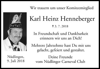 Anzeige von Karl Heinz Henneberger von MGO