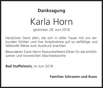 Anzeige von Karla Horn von MGO