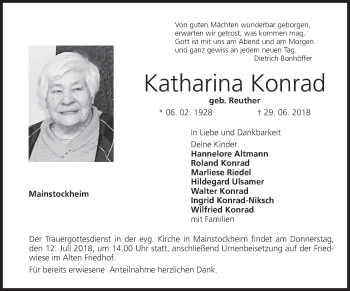 Anzeige von Katharina Konrad von MGO