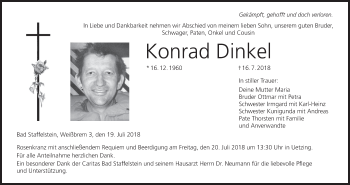 Anzeige von Konrad Dinkel von MGO