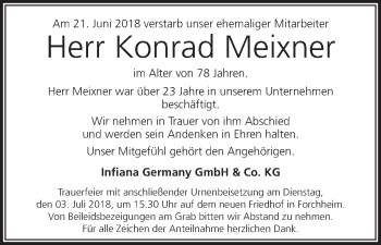 Anzeige von Konrad Meixner von MGO
