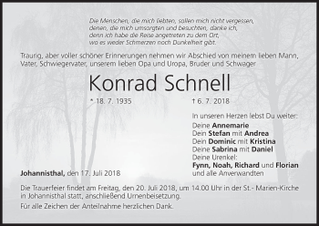 Anzeige von Konrad Schnell von MGO