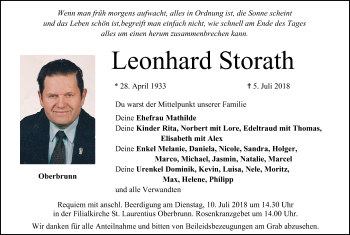 Anzeige von Leonhard Storath von MGO