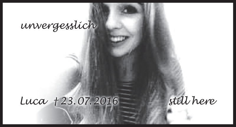  Traueranzeige für Luca  vom 23.07.2018 aus MGO
