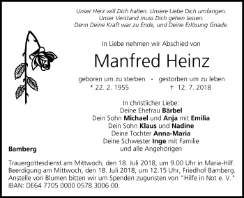 Anzeige von Manfred Heinz von MGO