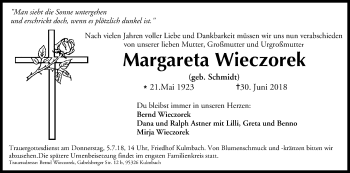 Anzeige von Margareta Wieczorek von MGO