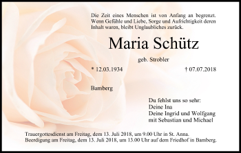 Anzeige von Maria Schütz von MGO