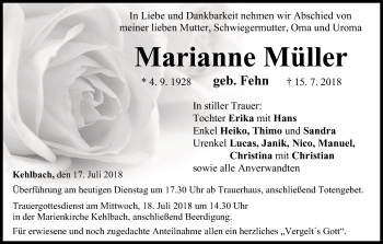 Anzeige von Marianne Müller von MGO