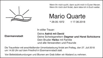 Anzeige von Mario Quarte von MGO