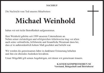 Anzeige von Michael Weinhold von MGO