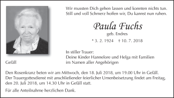 Anzeige von Paula Fuchs von MGO