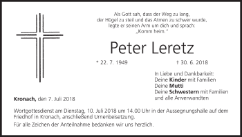 Anzeige von Peter Leretz von MGO