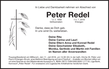 Anzeige von Peter Redel von MGO