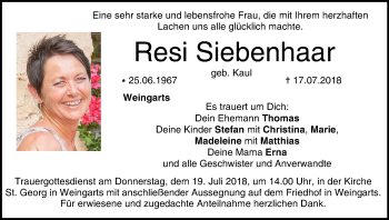 Anzeige von Resi Siebenhaar von MGO