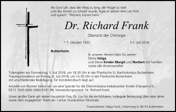 Anzeige von Richard Frank von MGO
