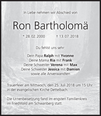 Anzeige von Ron Bartholomä von MGO