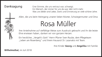 Anzeige von Rosa Müller von MGO