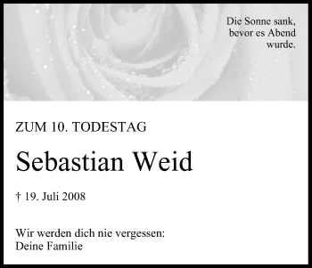 Anzeige von Sebastian Weid von MGO
