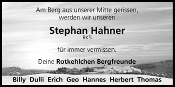 Anzeige von Stephan Hahner von MGO