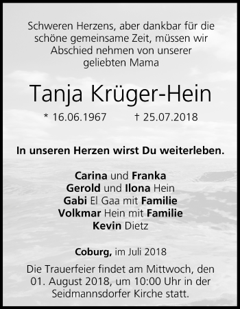 Anzeige von Tanja Krüger-Hein von MGO