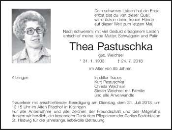 Anzeige von Thea Pastuschka von MGO