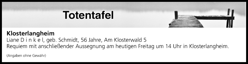  Traueranzeige für Totentafel vom 06.07.2018 vom 06.07.2018 aus MGO