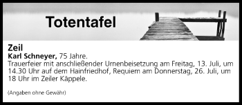 Anzeige von Totentafel vom 12.07.2018 von MGO