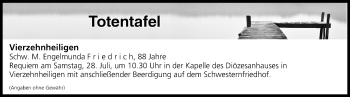 Anzeige von Totentafel vom 27.07.2018 von MGO