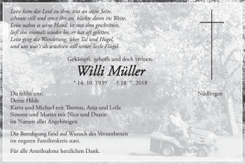 Anzeige von Willi Müller von MGO