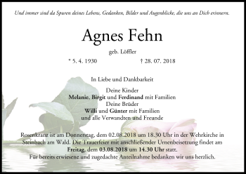 Anzeige von Agnes Fehn von MGO