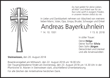 Anzeige von Andreas Bayerkuhnlein von MGO