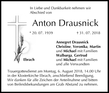 Anzeige von Anton Drausnick von MGO