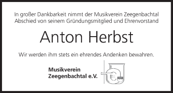 Anzeige von Anton Herbst von MGO