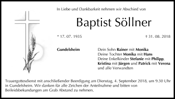 Anzeige von Baptist Söllner von MGO