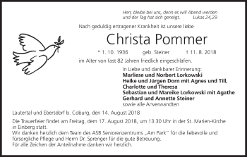 Anzeige von Christa Pommer von MGO