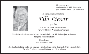 Anzeige von Elle Lieser von MGO