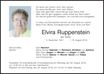 Anzeige von Elvira Ruppenstein von MGO