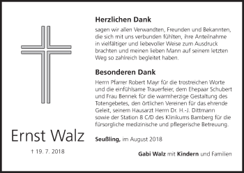 Anzeige von Ernst Walz von MGO