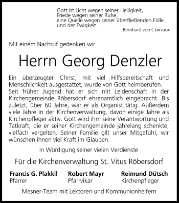 Anzeige von Georg Denzler von MGO