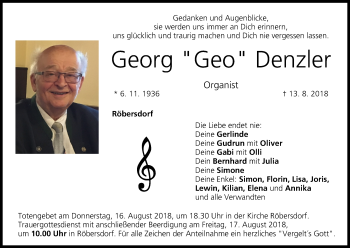 Anzeige von Georg Denzler von MGO