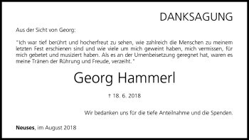 Anzeige von Georg Hammerl von MGO