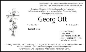 Anzeige von Georg Ott von MGO